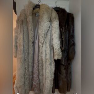 Luxurious Saga fox and Beaver Cream and Brown Fur Coats.